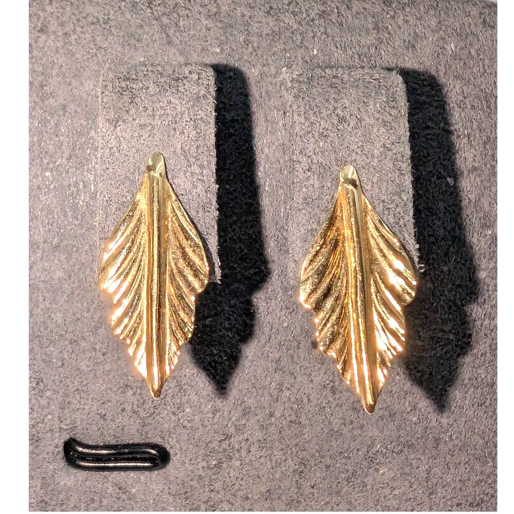 Art Deco Gold Fan Earrings